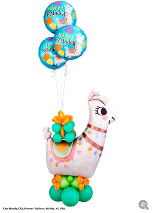 Llama Birthday Balloon Bouquet Stand Up