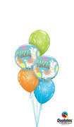 Llama Birthday Star Burst Balloons Bouquet with Helium and Weight