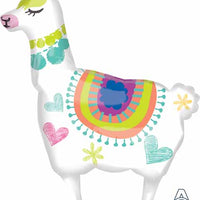 Llama Foil Balloon with Helium and Weight