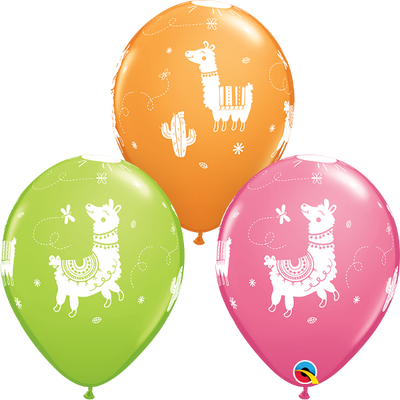 11 inch Llama Balloons with Helium and Hi Float