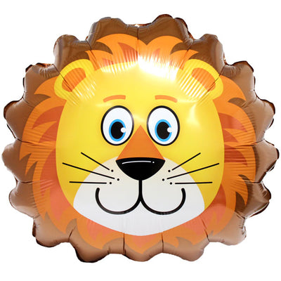 Jungle Animals Loveable Lion Foil Balloon with Helium and Weight