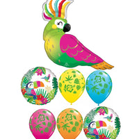 Jungle Animals Birds Luau Hawaiian Tropical Parrot Balloon Bouquet
