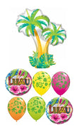 Hawaiian Luau Tropical Palm Tree Balloon Bouquet with Helium Weight