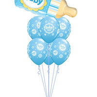 Baby Blue Bottle Balloons Bouquet