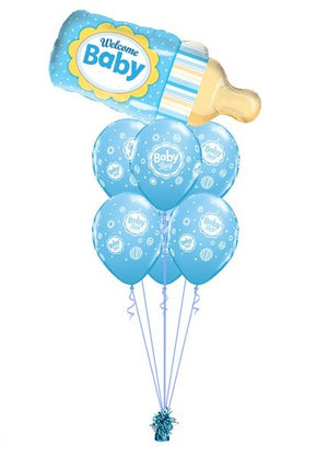 Baby Blue Bottle Balloons Bouquet