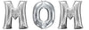 34 inch Jumbo Silver Letters Mom Foil Balloons