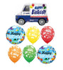 Mail Truck Transportation Birthday Balloon Bouquet with Helium and Weight