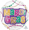 18 inch Mardi Gras Beads Foil Balloons with Helium
