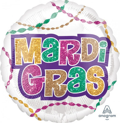 18 inch Mardi Gras Beads Foil Balloons