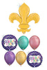 Mardi Gras Gold Fleur de Lis Balloon Bouquet