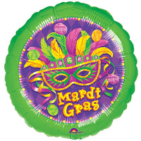 18 inch Mardi Gras Masquerade Foil Balloons with Helium