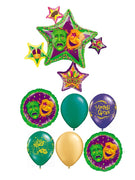 Mardi Gras Masquerade Balloon Bouquet with Helium and Weight