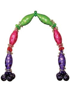 Mardi Gras Taper Balloon Arch with Helium and Weights