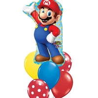 Mario Brothers Balloon Bouquet with Helium and Weight
