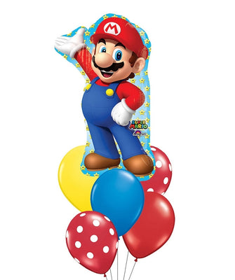 Mario Brothers Balloon Bouquet with Helium and Weight