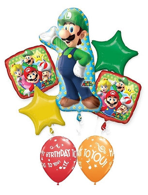 Mario Brothers Luigi Happy Birthday Balloon Bouquet