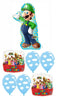 Mario Brothers Luigi Birthday Balloon Bouquet with Helium Weight