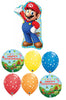 Mario Brothers Pixel Birthday Balloon Bouquet with Helium Weight