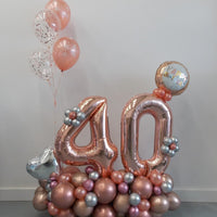 Marquee Rose Gold Pick An Age Birthday Confetti Balloons Bouquet