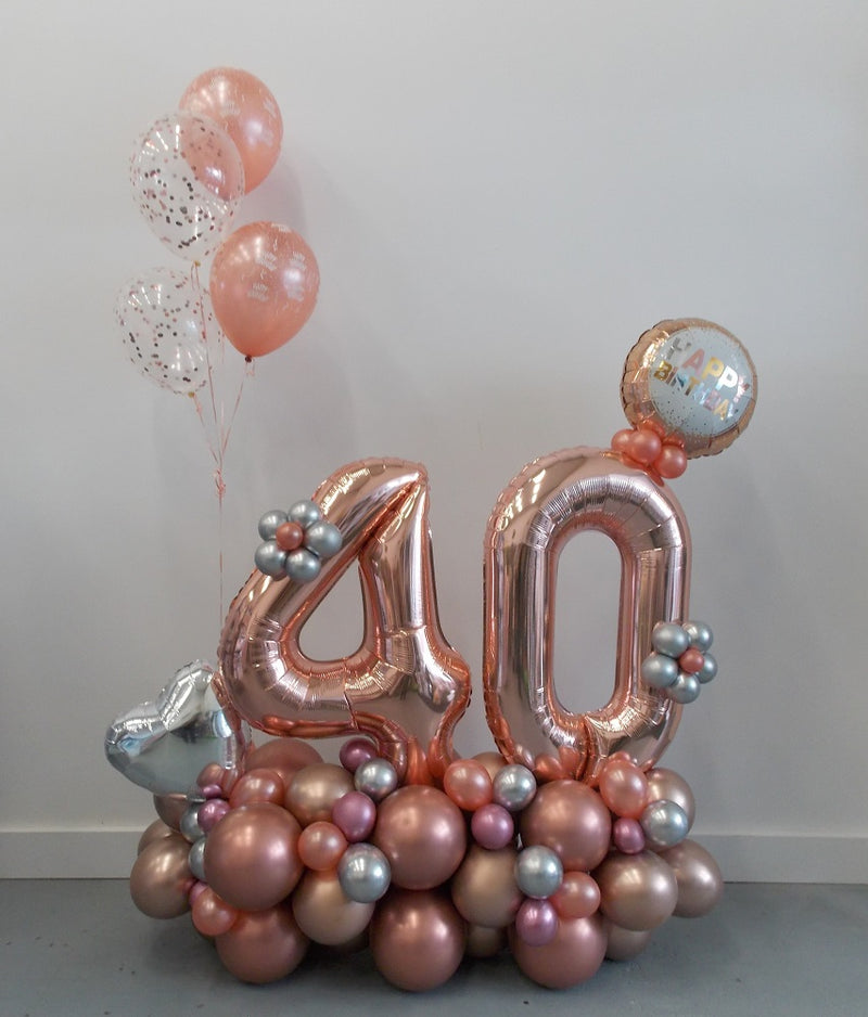 Marquee Rose Gold Pick An Age Birthday Confetti Balloons Bouquet  Balloon  Place 100-12211 First Ave, Richmond BC V7E 3M3 GST NUMBER 813999539