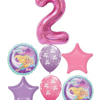 Barbie Mermaid Pick An Age Pink Number Birthday Balloon Bouquet