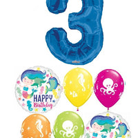 Mermaid Birthday Blue Number Pick An Age Balloon Bouquet