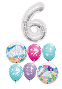 Mermaid Birthday Bubble Silver Number Pick An Age Balloons Bouquet