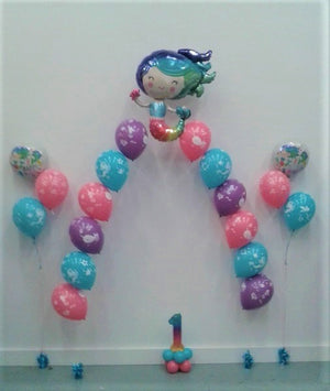 Mermaid Pearl Balloon  Arch Bouquet Age Number Centerpiece