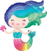 Mermaid Rainbow Shape Foil Balloon with Helium and Weight