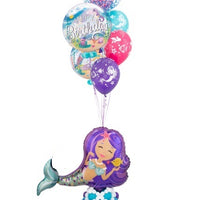 Mermaid Deluxe Birthday Balloon Bouquet Stand Up