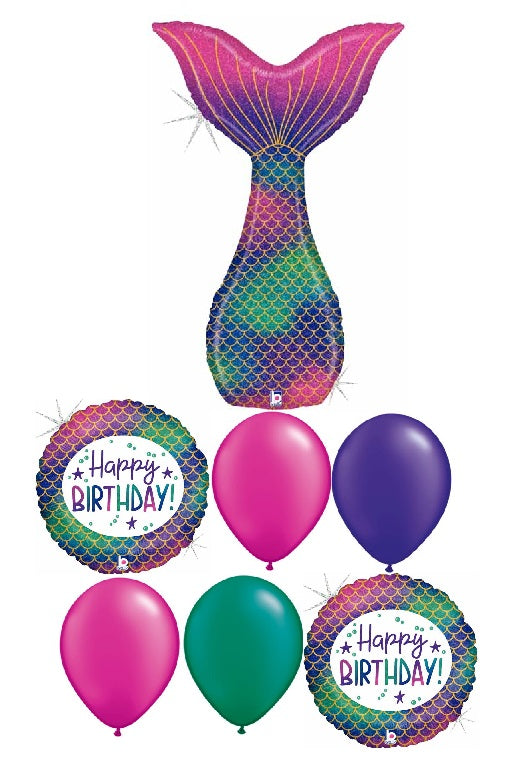 Mermaid Tail Birthday Balloon Bouquet