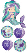 Cute Mermaid Happy Birthday Balloon Bouquet