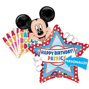 Mickey Mouse Birthday Star Personalize Name Balloon