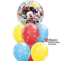 Mickey Mouse Fun Boho Birthday Balloon Bouquet with Helium and Weight