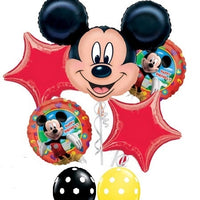 Mickey Mouse Birthday Stars Balloon Bouquet with Helium and weight