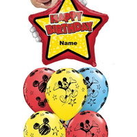 Mickey Mouse Personalized Name Birthday Balloon Bouquet