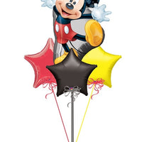 Mickey Mouse Stars Balloon Bouquet with Helium and Weight