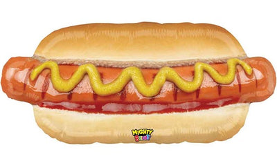 Mighty Bright Hot Dog Balloon with Helium and Weight