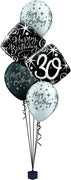 30th Elegant Happy Birthday Balloon Bouquet with Helium and Weight