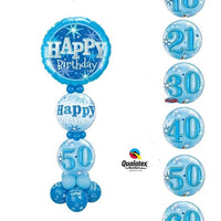 6 Foot Pick An Age Blue Birthday Balloon Stand Up