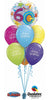 60th Birthday Stars Bubble Balloon Bouquet with Helium and Weight