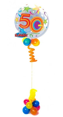 50th Birthday Bubble Balloon Centerpiece