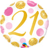 21st Birthday Pink Gold Milestone Balloon with Helium