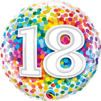 Milestone Rainbow Dots 18th Birthday Balloon with Helium