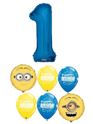 Minions Pick an Age Blue Number Birthday Balloon Bouquet