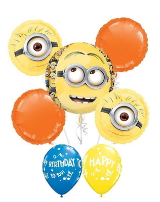 Minions Despicable Me Orbz Birthday Balloon Bouquet