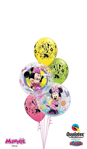 Minnie Mouse Bubble Colourful Birthday Balloon Bouquet