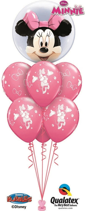 Minnie Mouse Double Bubble Pink Balloon Bouquet