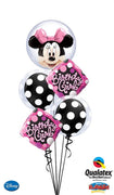 Minnie Mouse Double Bubble Polka Dots Birthday Girl Balloon Bouquet