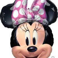 Minnie Mouse Head Forever Balloon with Helium and Weight